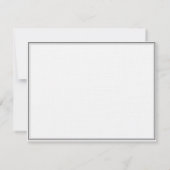 Classic Silver Thick en Thin Border Name Notitiekaartje (Achterkant)