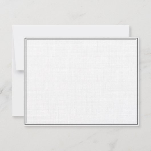 Classic Silver Thick en Thin Border Name Notitiekaartje (Achterkant)