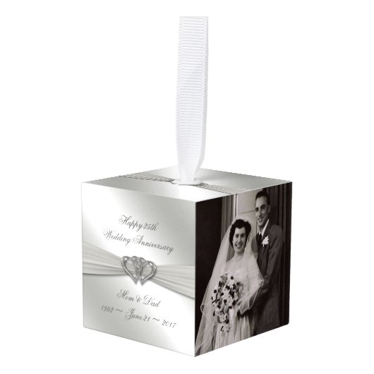 Classic Silver Wedding Jubileum Decoratie (Voorkant hoekig)