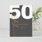 Classic Simple 50th Modern Adult Birthday Kaart (Staand voorkant)