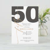 Classic Simple 50th Modern Adult Birthday Kaart (Staand voorkant)