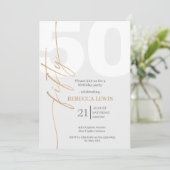 Classic Simple 50th Modern Adult Birthday Kaart (Staand voorkant)
