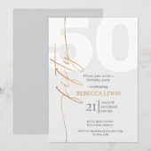 Classic Simple 50th Modern Adult Birthday Kaart (Voorkant / Achterkant)