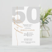 Classic Simple 50th Modern Adult Birthday Kaart (Staand voorkant)