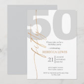 Classic Simple 50th Modern Adult Birthday Kaart (Voorkant / Achterkant)