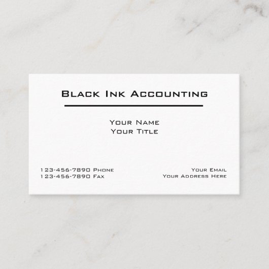 Classic Simple Accountant-Visitekaartjes Visitekaartje (Voorkant)