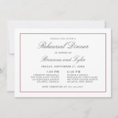 Classic Simple Elegance Wedding Rehearsal Dinner Kaart (Voorkant)
