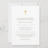 Classic Simple Elegant Christian Cross Wedding Kaart (Voorkant)
