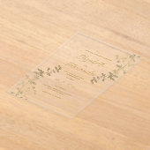 Classic simple elegant gold floral Wedding Acryl Uitnodigingen (Laagn)