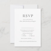Classic Simple Minimalist RSVP Response Kaart (Voorkant)