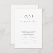 Classic Simple Minimalist RSVP Response Kaart (Voorkant / Achterkant)