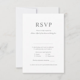 Classic Simple Minimalist RSVP Response Kaart