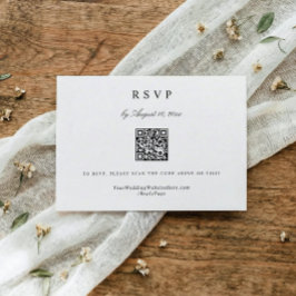 Classic Simple Modern Elegant Wedding QR Code RSVP Kaartje