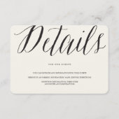 Classic Simple Script Modern Chic Wedding Details Informatiekaartje (Voorkant)