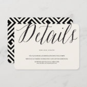 Classic Simple Script Modern Chic Wedding Details Informatiekaartje (Voorkant / Achterkant)