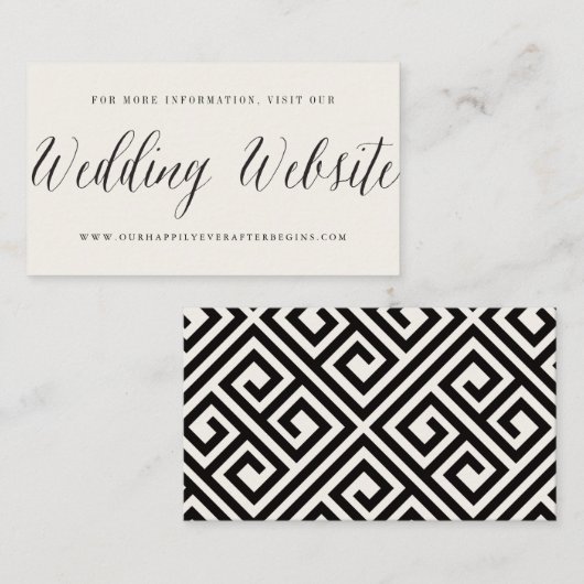 Classic Simple Script Modern Chic Wedding Website Informatiekaartje (Voorkant / Achterkant)