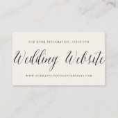 Classic Simple Script Modern Chic Wedding Website Informatiekaartje (Voorkant)
