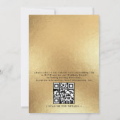 Classic Simple Shell Gold Elegant QR Code Wedding Kaart (Achterkant)