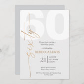 Classic Simple Sixty Modern Adult Birthday Kaart (Voorkant / Achterkant)