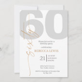 Classic Simple Sixty Modern Adult Birthday Kaart (Voorkant)