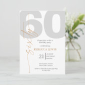 Classic Simple Sixty Modern Adult Birthday Kaart (Staand voorkant)