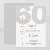 Classic Simple Sixty Modern Adult Birthday Kaart (Voorkant / Achterkant)