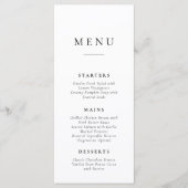 Classic Simple Wedding Menu Card (Voorkant)