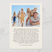 Classic Simple White Cream Christmas Modern Photo Feestdagenkaart (Achterkant)