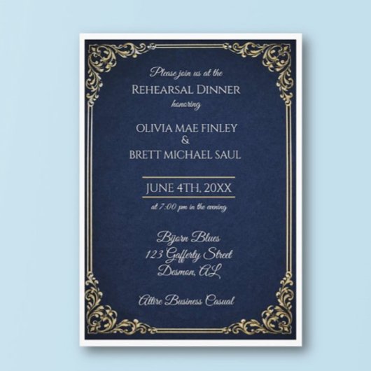 Classic! Simplistic Rehearsal Dinner invitation Kaart