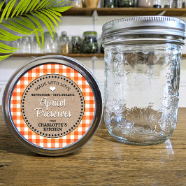 Classic Sinaasappel Gingham Canning Jar Label