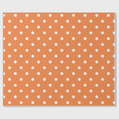 Classic Sinaasappel & Wit Polka Dot Naadloze Herfs Cadeaupapier (Vlak)