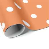 Classic Sinaasappel & Wit Polka Dot Naadloze Herfs Cadeaupapier (Rol Hoek)