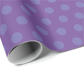 Classic Sjabloon Blauw Paarse Polka stippen Cadeaupapier (Rol Hoek)