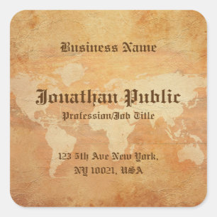 Classic  Sjabloon oud gebruikt papier look Vierkante Sticker