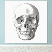 Classic Skull Diagram Illustratie Canvas Afdruk (Insitu (Houten vloer))