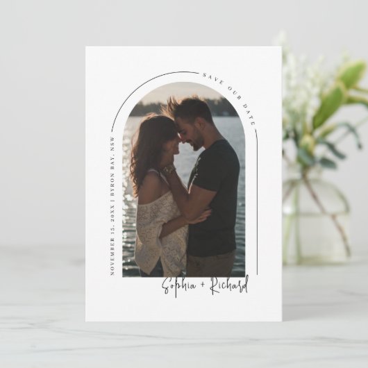 Classic Sla de datum op met foto- en QR-code Kaart (Staand voorkant)