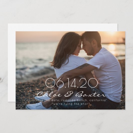 Classic & slaan de datumkaart op save the date (Voorkant / Achterkant)