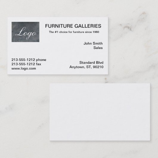 Classic Slate Grey Logo Visitekaartjes (Voorkant / Achterkant)