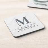 Classic Slate Personalized Family Monogram Initiaa Bier Onderzetter (Linkerzijde)