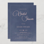 Classic Smokey Navy Blue Typografie Vrijgezellenfe Kaart (Voorkant / Achterkant)