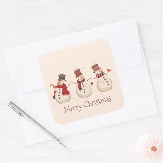 Classic Sneeuwmannen Kerst sticker Seal (Envelop)