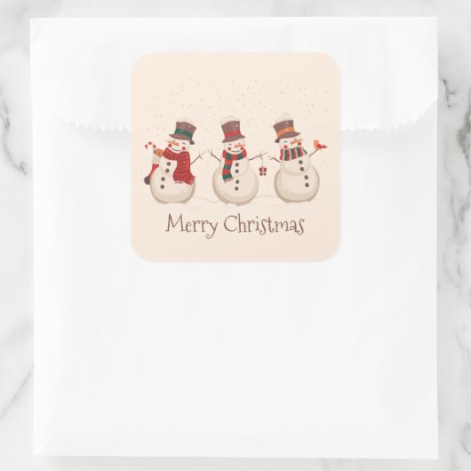  Classic Sneeuwmannen Kerst sticker Seal (Tas)