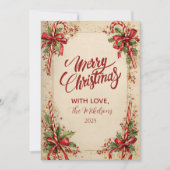 Classic Snoep gestreepte vakantie Feestdagenkaart (Voorkant)