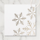 Classic Snowflake Faux Folie Holiday Cadeau Bedankjes Labels (Achterkant)
