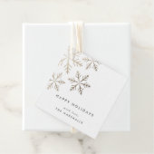 Classic Snowflake Faux Folie Holiday Cadeau Bedankjes Labels (In situ)