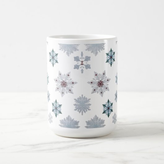 Classic Snowflake Silhouettes Pattern Christmas Koffiemok (Center)