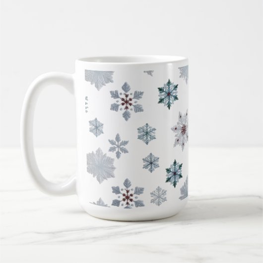 Classic Snowflake Silhouettes Pattern Christmas  Koffiemok (Links)