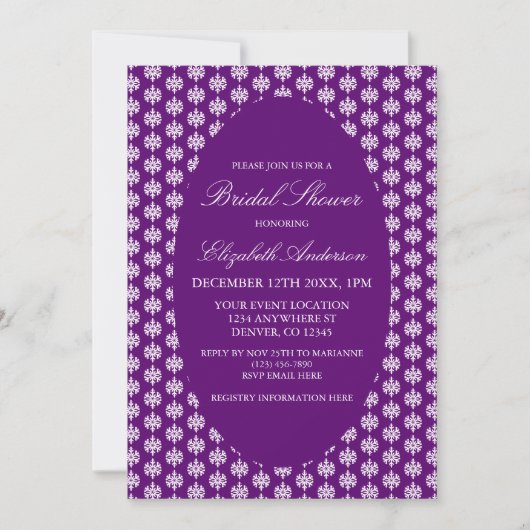 Classic Snowflake Winter Jewel Tone Vrijgezellenfe Kaart (Voorkant)