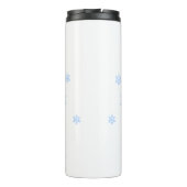 Classic Snowman Blue Scarf Blue Snowflakes Thermosbeker (Achterkant)