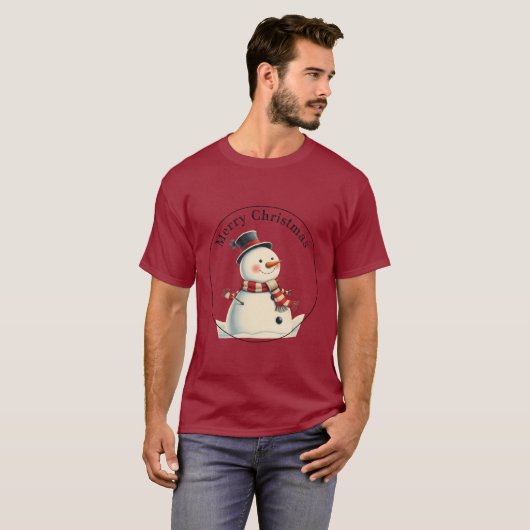 Classic Snowman Christmas Tree Ornament with Hat a T-shirt (Voorkant volledig)